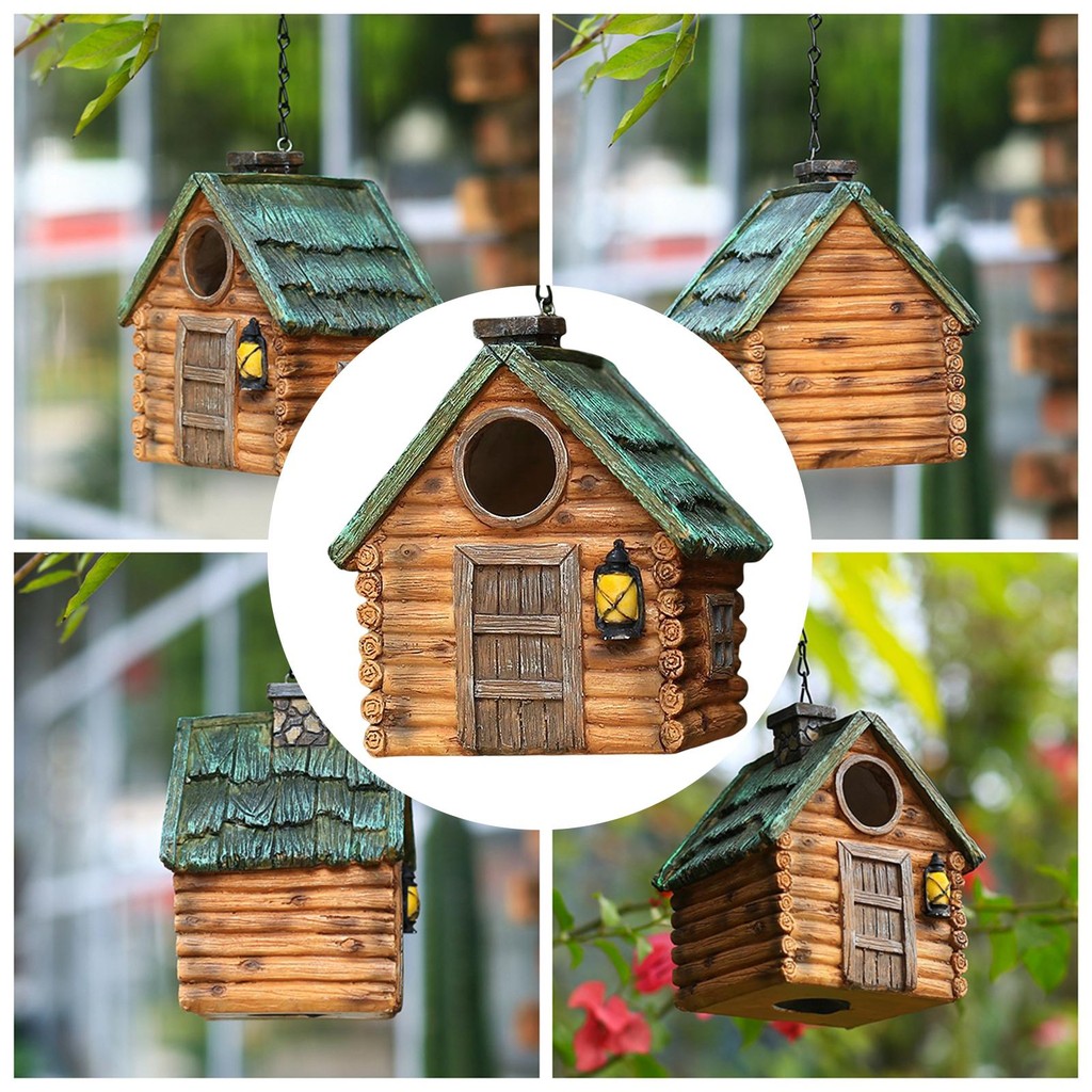 [mibum01eb] บ้านนกแบบแขวน Hummingbird Nest รังนกสําหรับสนามหญ้ากลางแจ้งหน้าต่างลาน