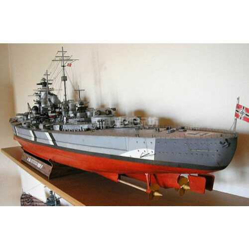 1:200 Scale Nazi German Battleship Bismarck DIY Handcraft Paper Model Kit ax