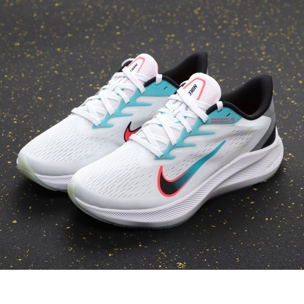 Nike Zoom Winflo 7 White รองเท้าวิ่งลําลองระบายอากาศสําหรับผู้ชาย