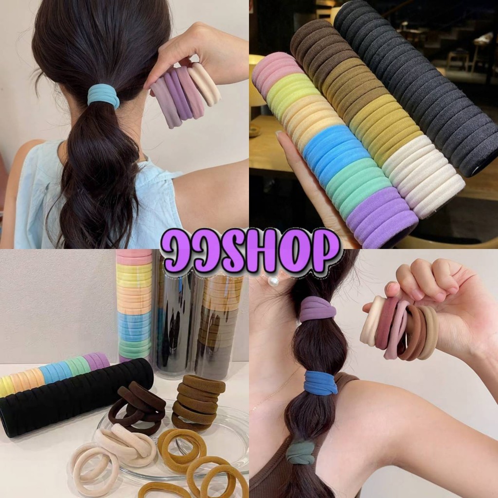 JJ Shop​💜​พร้อมส่ง ยางมัดผมผ้ากำมะหยี่ ฟีลเกาหลีคาวาอี้ 20ชิ้นต่อ1กล่อง "TM-1"