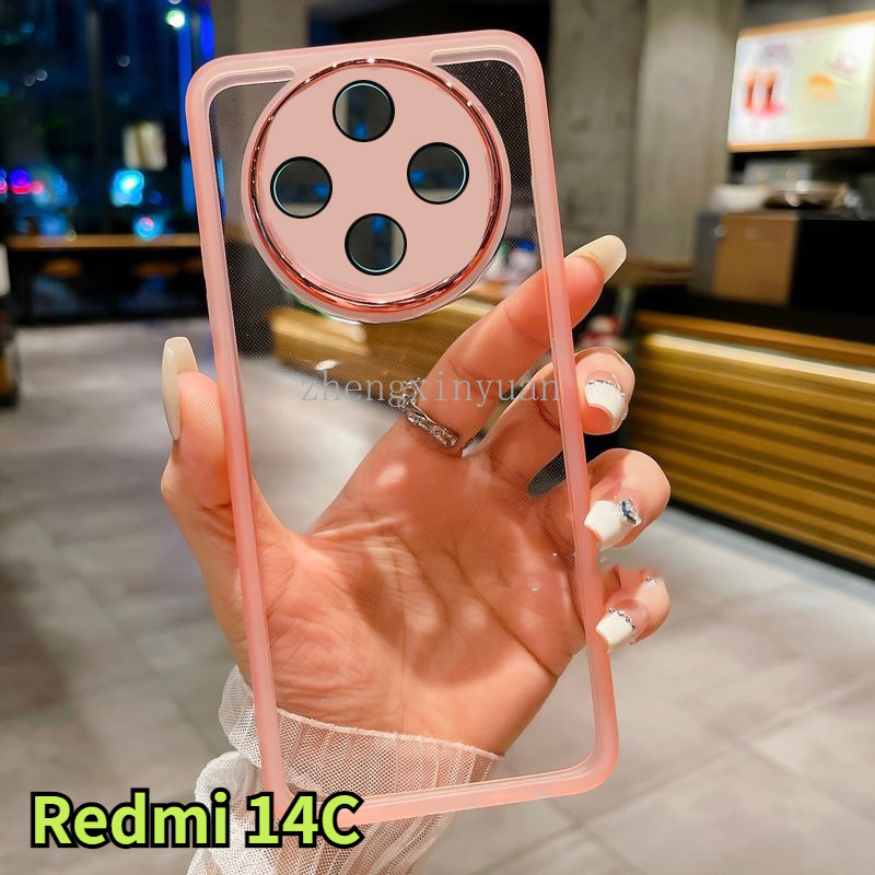 ชุบโปร่งใสเคสโทรศัพท์สําหรับ XIAOMI POCO C75 Redmi 14C 4G 5G 2024 ปลอกนุ่มบางใสกล้องป้องกันสําหรับ P