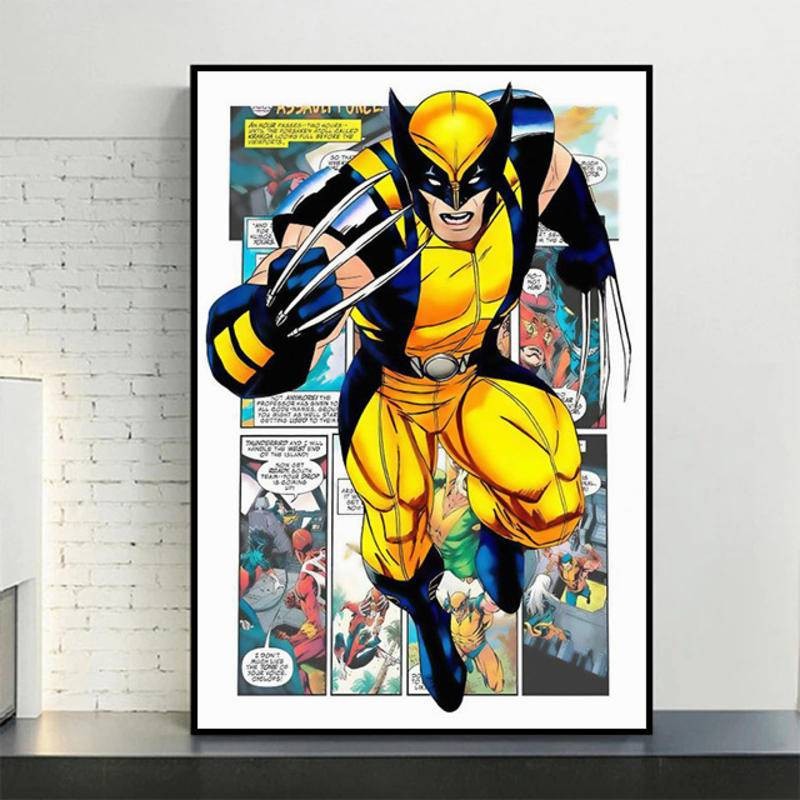 Avengers การ์ตูนผ้าใบโปสเตอร์ Spider Man กัปตันอเมริกาผ้าใบภาพวาดพิมพ์ Wall Art ห้องนั่งเล่นตกแต่งห้องนอนภาพวาด Superheroes ราคา ถูกที่สุด ดีลบีเคเค แกลเลอรีภาพที่ 5
