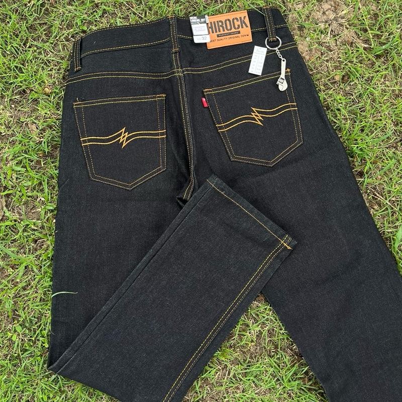 R447 Hirock กางเกงยีนส์ทรงกระบอกเล็ก กางเกงขายาวผู้ชาย กางเกงใส่ทำงาน