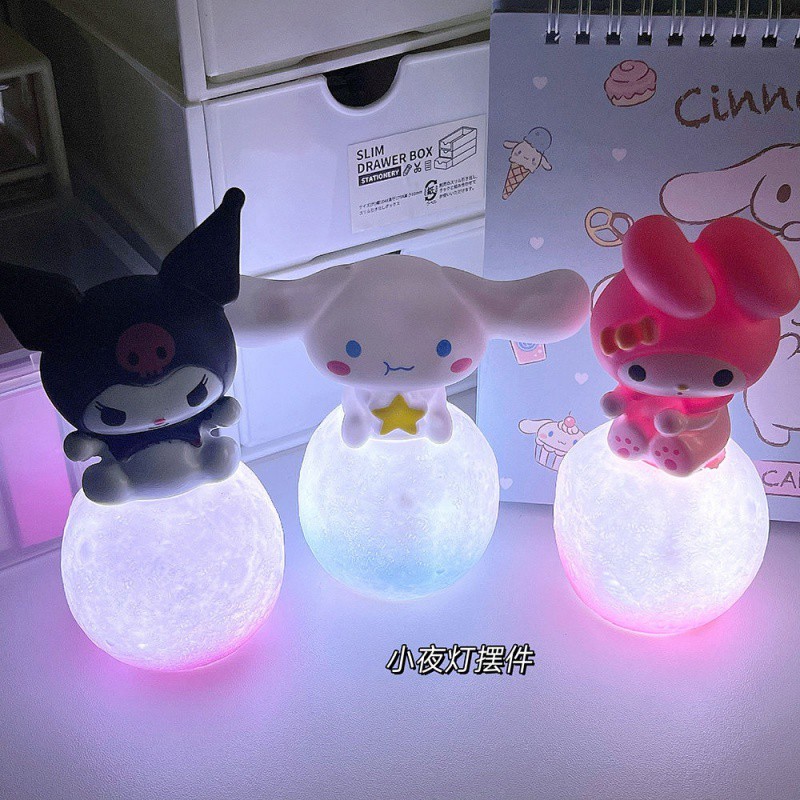 น่ารักการ์ตูน Moon Nightlight ของขวัญสําหรับเพื่อนเค้กวันเกิดตกแต่ง Party ตกแต่ง