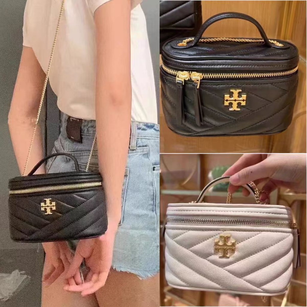 กระเป๋า Tory Burch แท้ TORY BURCH KIRA Chain Makeup Bag Bucket Bag