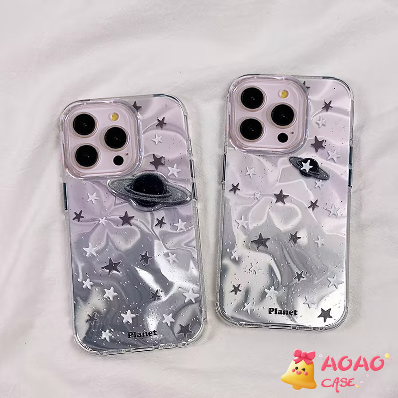 ดาวเคราะห์แฟชั่นสร้างสรรค์ นุ่ม เคสiPhone 16 13 11 14 15 12 Pro Max XR 7Plus 16Plus 7 16 8 15 14 Plus X XS Max SE 2022
