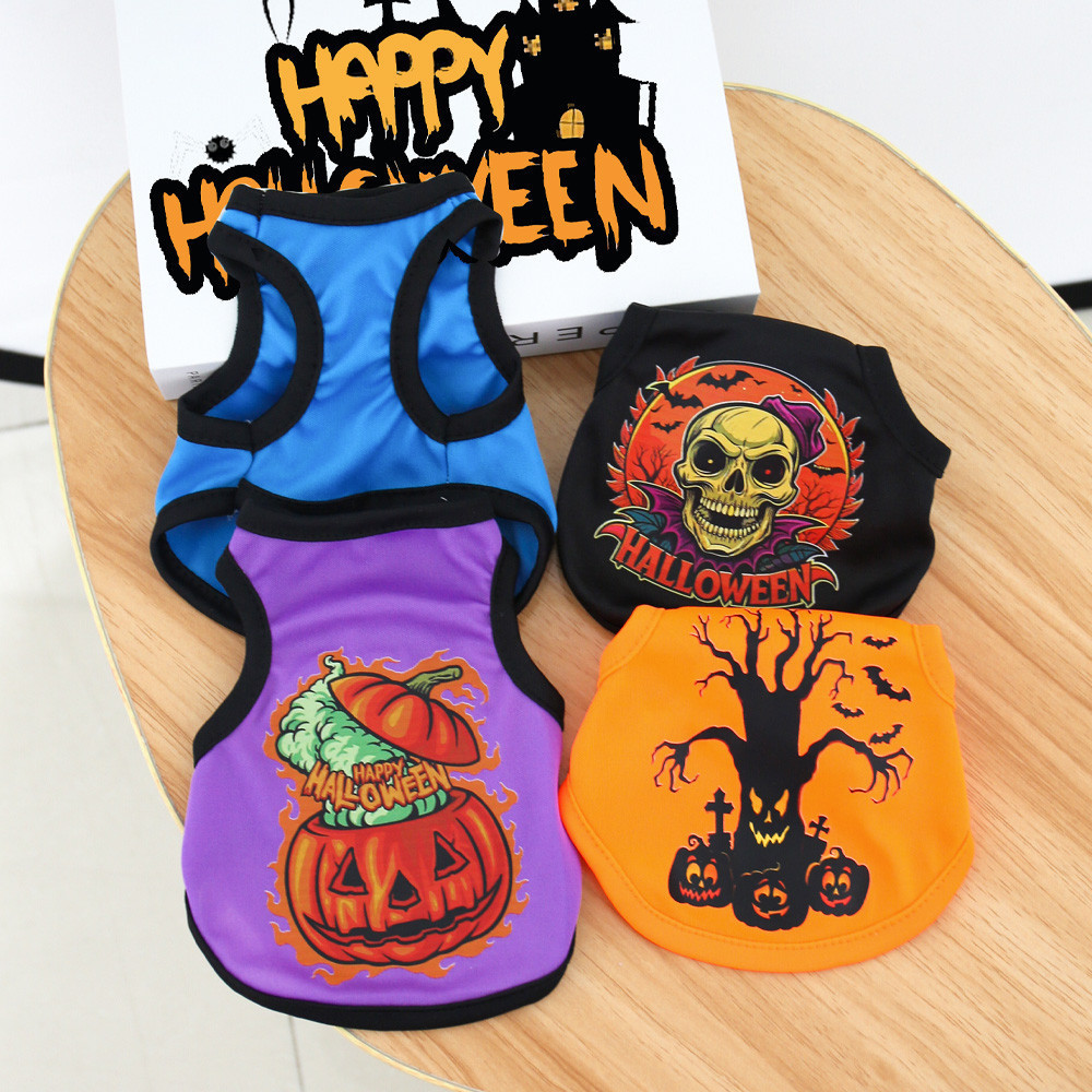 เสื้อผ้าสัตว์เลี้ยงหัวใจฮาโลวีนวันหยุดสร้างสรรค์เสื้อกั๊กแมวสุนัขเสื้อผ้าผีฮาโลวีนชุดเสื้อ