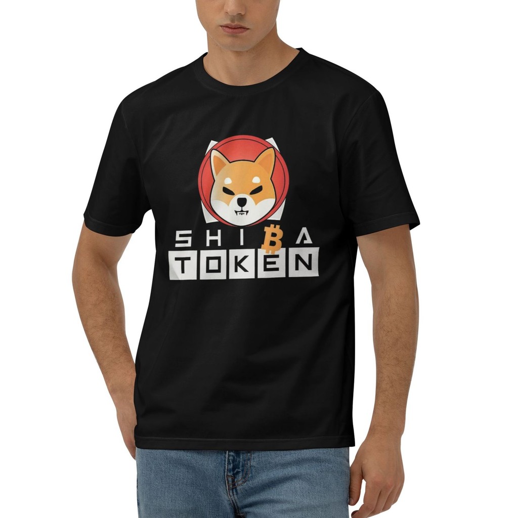 Shiba Inu Crypto Token Coin Cryptocurrency เสื้อยืดแขนสั้นแบบกําหนดเองคุณภาพสูง