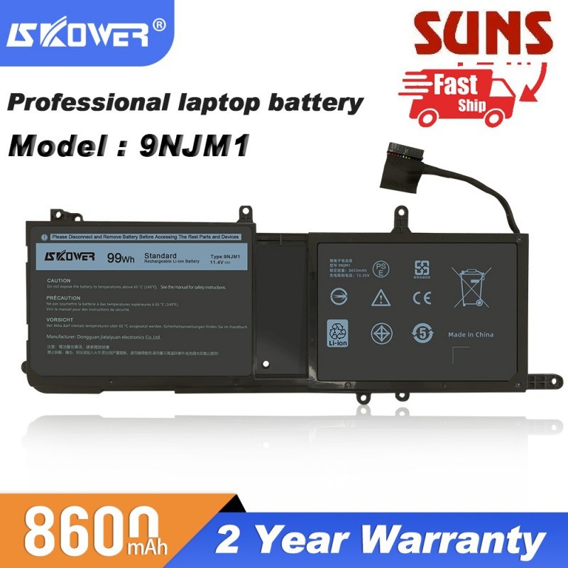 ✿Skower 11.4V 8600mAh แบตเตอรี่แล็ปท็อป9NJM1สำหรับ Dell Alienware 15 R3 17 R4 Series Notebook 0546FF