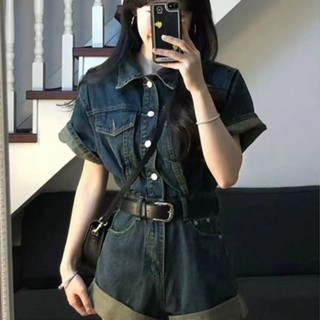 กางเกง ชุดจั๊มสูท เอวย้อนยุคการออกแบบฤดูร้อนใหม่หลวมสลิมมิ่ง…