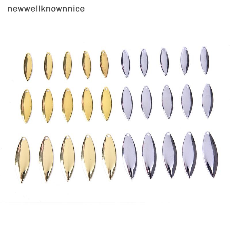 Newwellknownnice 50 ชิ้น Willow Spinner ใบมีด Smooth Finish, DIY Spinner เหยื่อเหยื่อตกปลา TH