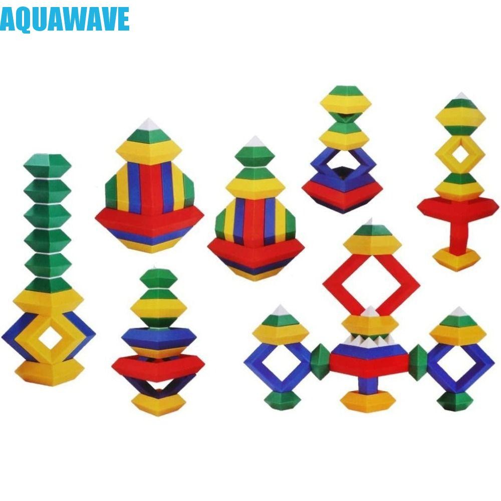 Aquawave พีระมิดบล็อกตัวต่อชุดเด็ก DIY Speed Cube ชุด Tower เรขาคณิตเกมอวกาศมนุษย์พีระมิดของเล่นเพื่อการศึกษาชุดก่อสร้าง Square Building Block ของเล่น
