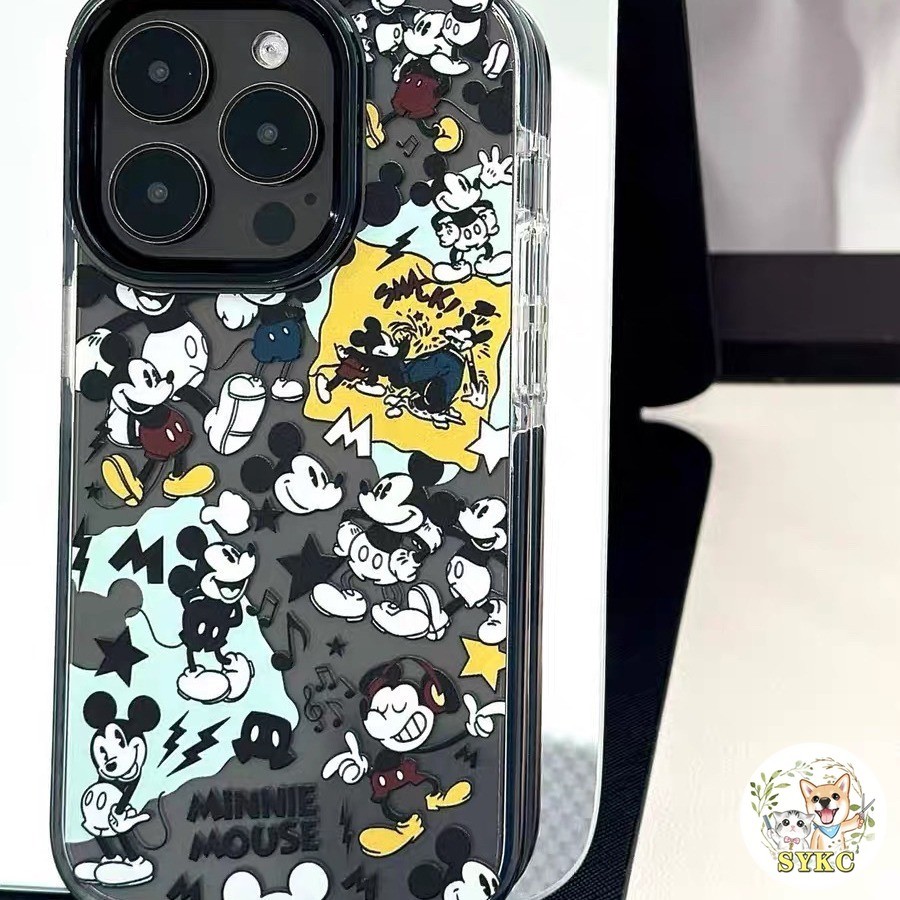 แบบเต็มหน้าจอกราฟฟิตีมิกกี้เหมาะสําหรับ แอปเปิล 16บวก เคสโทรศัพท์ ไอโฟน15โปรแม็กซ์ กันกระแทก 14 โปร่งใส 13 นุ่มกันกระแทกเคสโทรศัพท