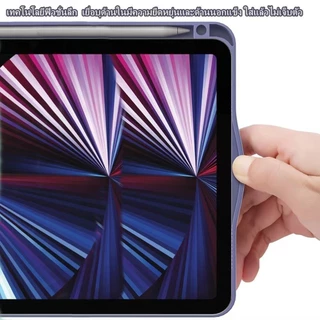 Triple fold เคสไอเเพด ฟังก์ชั่นการหมุน 360° ผู้ถือปากกาด้านขวา for gen10 gen7 gen8 gen9 10.2 Air4 air5 10.9 Air6 11 นิ้ว" Pro11 10th Air3 Pro10.5 สีน้ำเงิน เคสสำหรับ ไอแพด