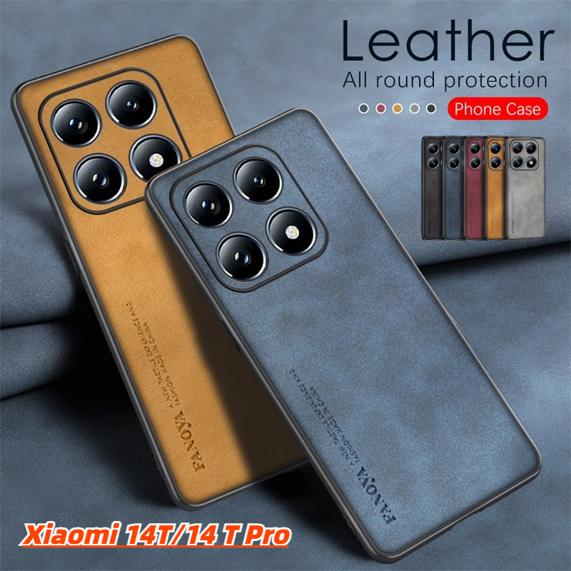 หรูหราหนังแกะหนังสําหรับ Xiaomi 14T Pro 13T 13TPro 14Pro 14TPro Mi14T Mi13T 5Gซิลิโคนนุ่มMatte Textured Lambskinเคสโทรศัพท์ShockProofกันชนปกหลังXiaomi14TPro