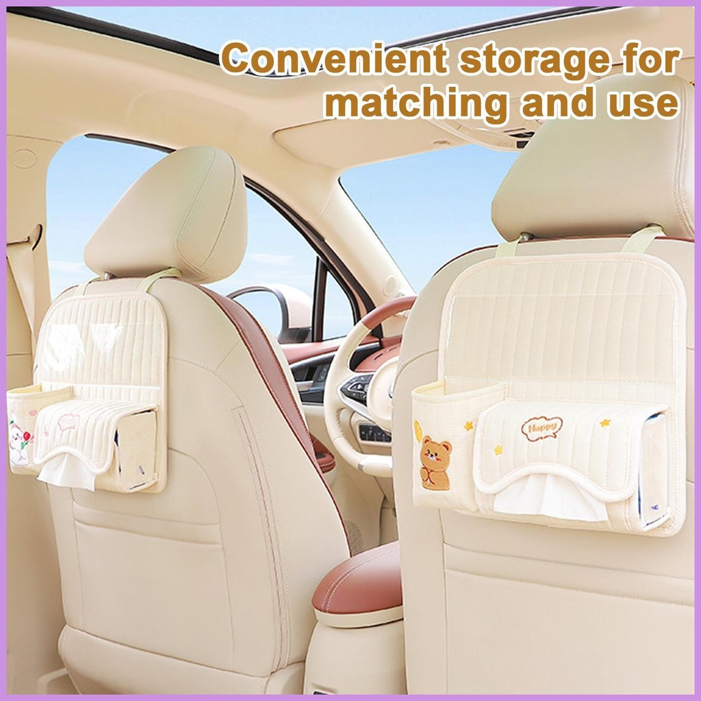 รถที่นั่งกลับถุงเก็บน่ารักการ์ตูนหมีกลับที่นั่งจัดเก็บรถกลับที่นั่งออแกไนเซอร์สําหรับเด็ก asdiuh