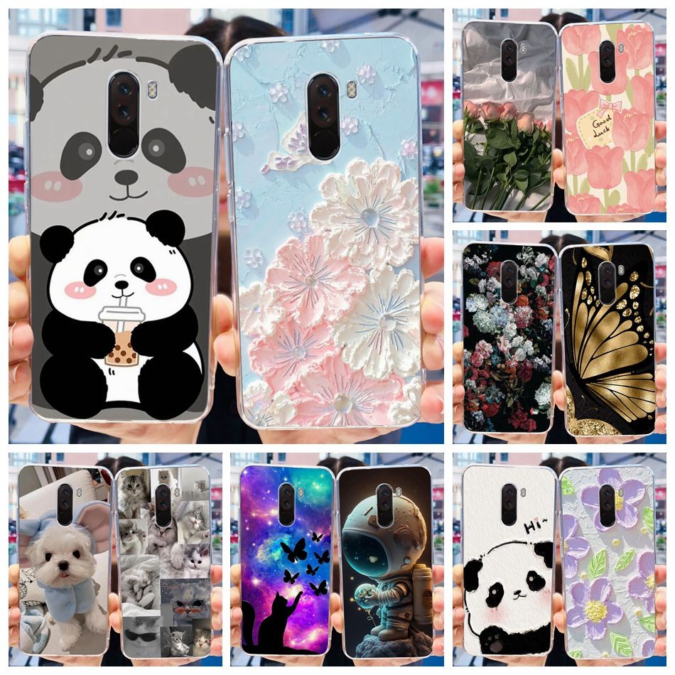 Xiaomi Pocophone F1 Soft Silicone TPU Case Xiaomi Poco F1 Cute Panda Cartoon Phone Casing