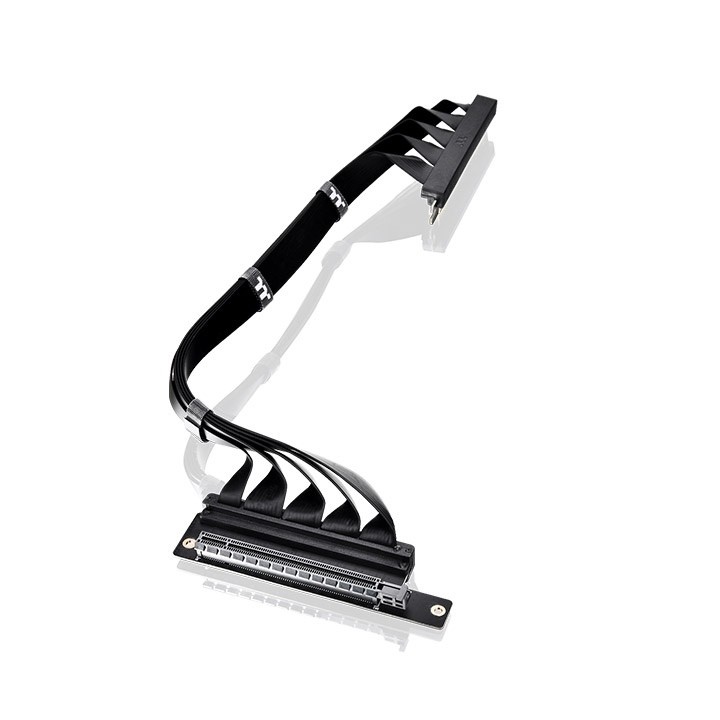 Thermaltake TT Premium PCI-E 4.0  Dual 90 Degree Riser Cable 400mm Black AC-077-CO1OTN-C1