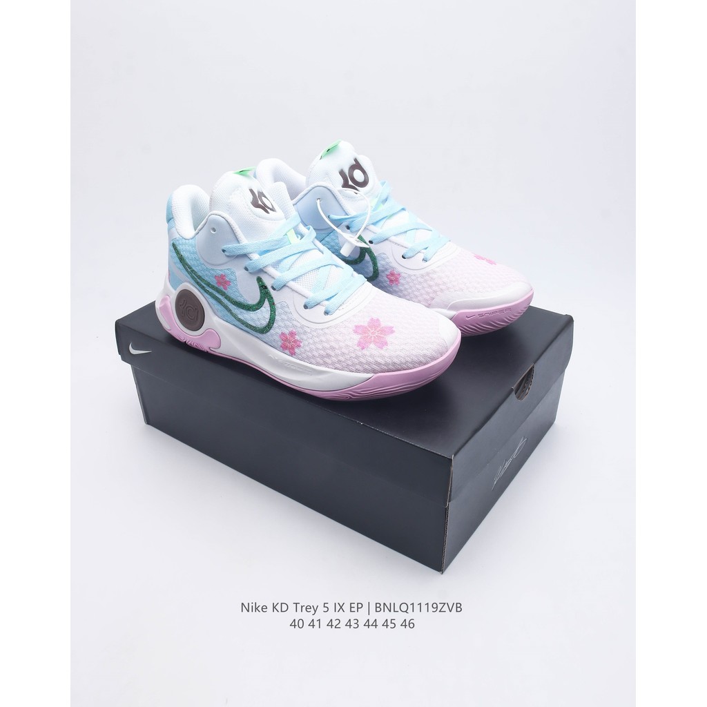 Spot ยิงจริง KD Trey 5 IX EP รองเท้าบาสเก็ตบอลป้องกันการลื่นไถล