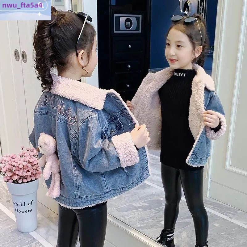 สาวเสื้อฤดูใบไม้ร่วงและฤดูหนาว ใหม่ Oceanqi ขนแกะหนาเวอร์ชั่นเกาหลีลูกแกะขนเด็กเดนิมท็อปส์ซูสาวใหญ่
