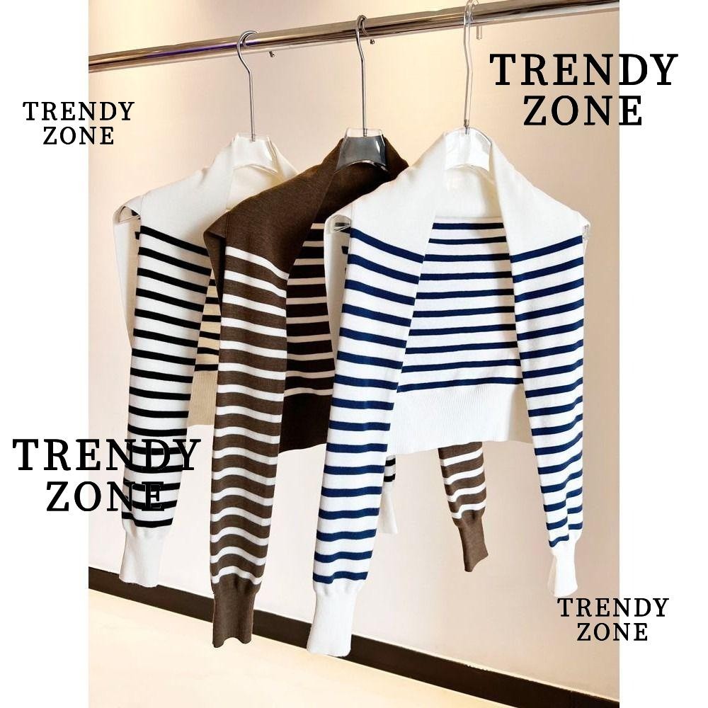 Trendyzone คาร์ดิแกนกันแดด, ผ้าคลุมไหล่ถักนุ่ม, แฟชั่นลายทางลําลองที่ถอดออกได้เสื้อไหล่ผ้าพันคอสําหรับผู้หญิง