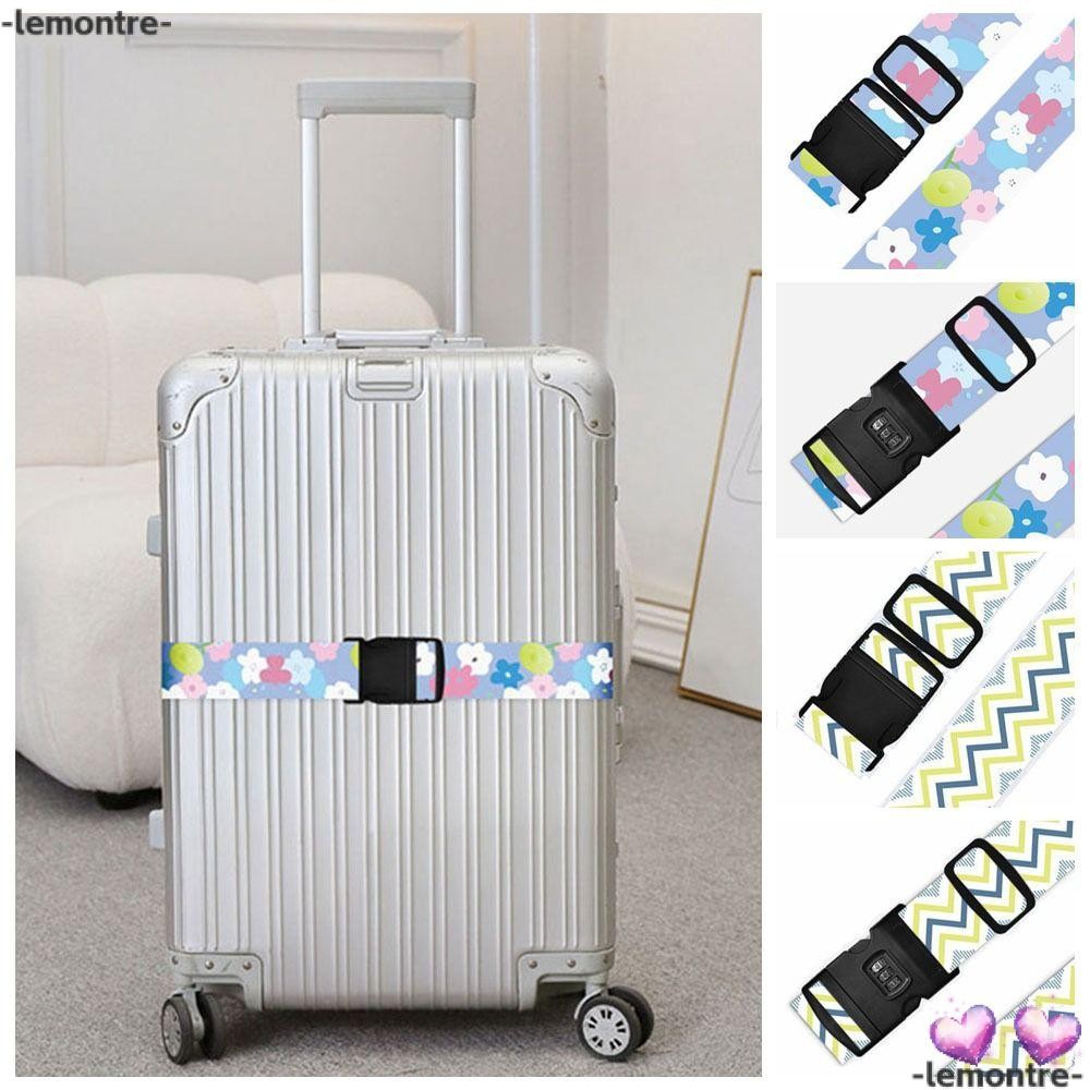 Lemontre เข็มขัดกระเป๋าเดินทาง,หลากสี 1.8M/2M Baggage Bunding Strap,ทนทานดอกไม้ลายบรรจุปลอดภัยสะดวกหัวเข็มขัดกระเป๋าเดินทางอุปกรณ์เสริมการเดินทาง