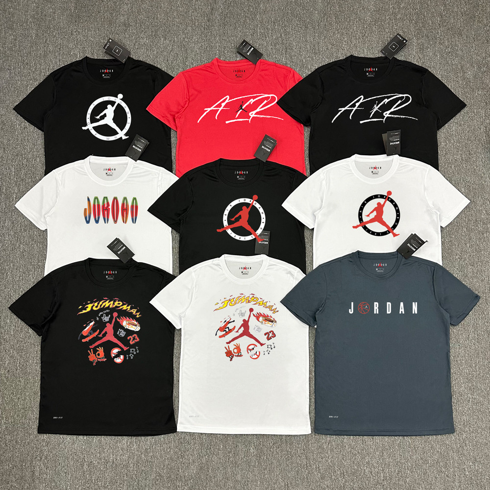 เสื้อยืดแขนสั้น Basketball Quick-Drying No. 23 ชุดฝึก Airman AJ กีฬาอเมริกันชุดออกกําลังกายระบายอากาศหลวม