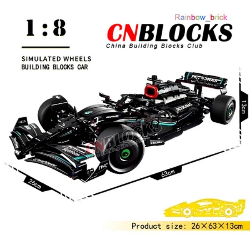 [จัดส่งตลอด 24 ชม.] 42171 Mercedes Benz F1 Racing Car Model Assembly Building Blocks Mechanical Group Car Boy Toy