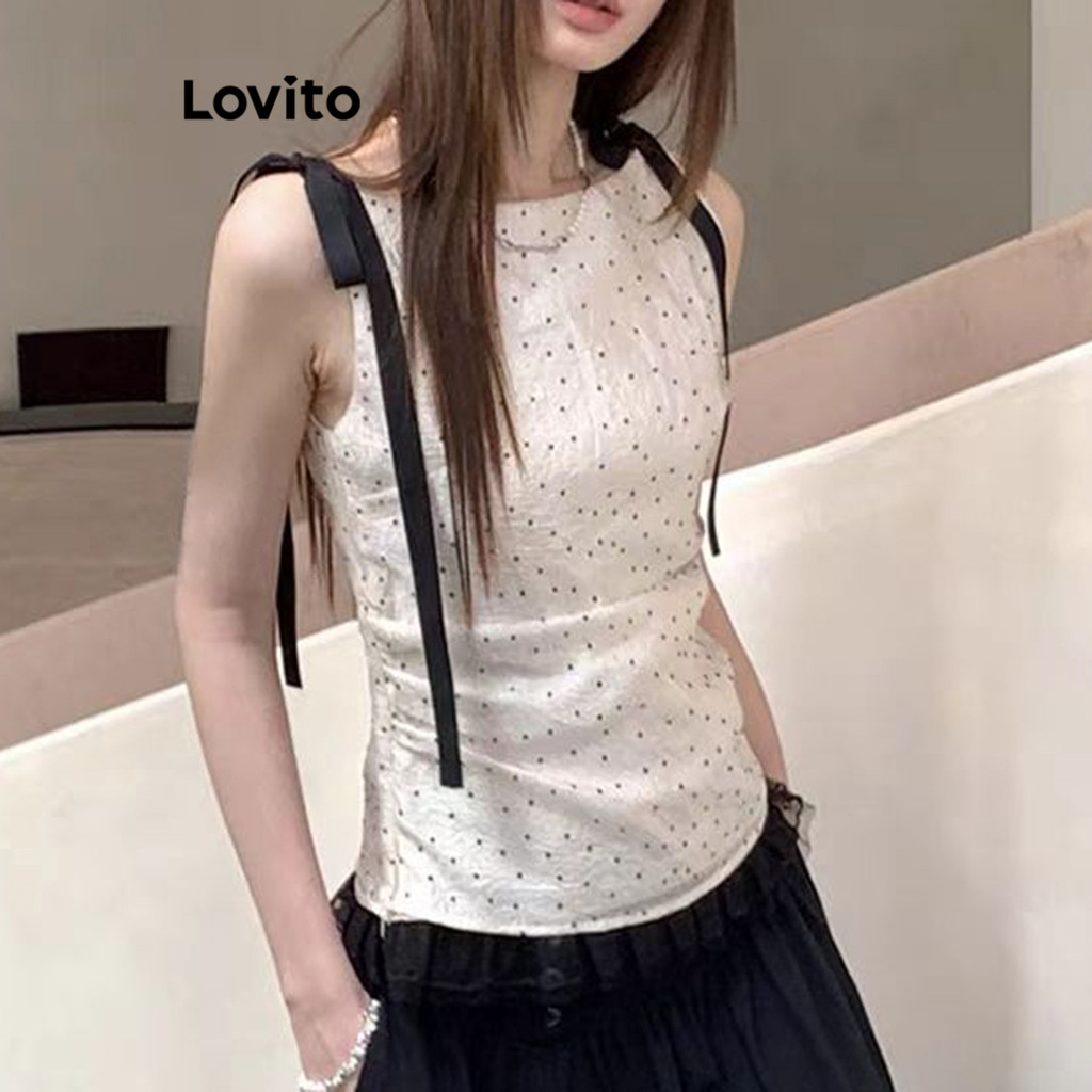 Lovito เสื้อกล้ามทรงเรขาคณิตสำหรับผู้หญิง LNE75786