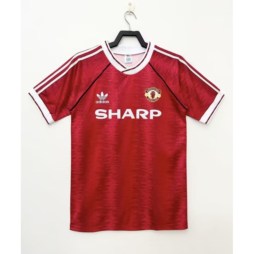 1990-92 เสื้อยืดแขนสั้นฟุตบอลย้อนยุคแมนเชสเตอร์ยูไนเต็ด