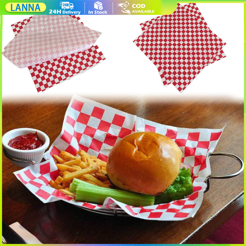 ร้านอยู่ที่ไทย กระดาษห่ออาหาร รองอาหาร28 ซม./18ซม（100ใบ/แพ็ค） เบเกอรี่ และห่ออาหาร