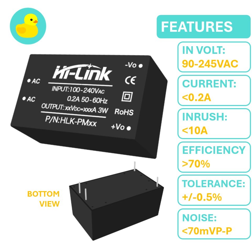 HLK-5M05 HLK-5M12 HLK-5M24 220V ถึง 5V 12V 24V 5W AC-DC ขั้นตอนลง Buck แยกโมดูลแหล่งจ่ายไฟ