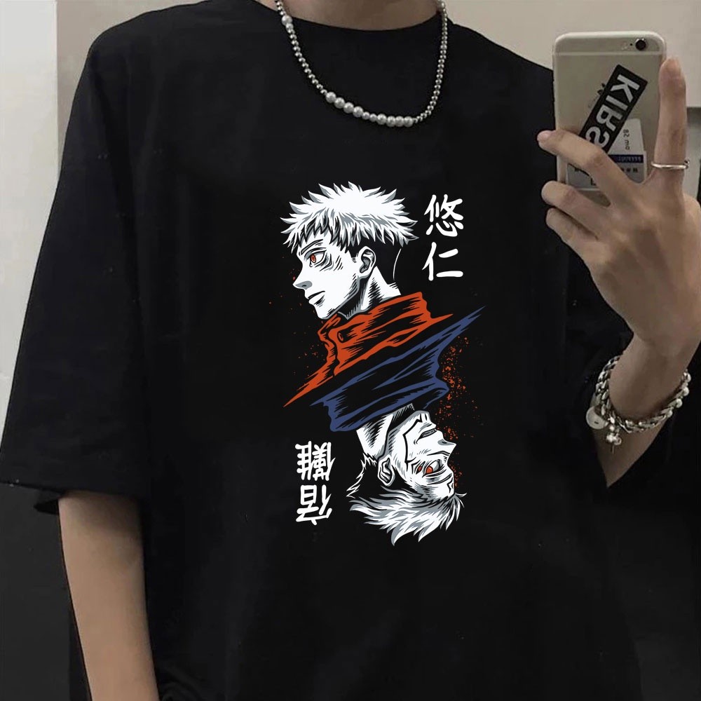 [พร้อมส่ง] Jujutsu Kaisen Tshirt Ryomen Sukuna Itadori Yuji Print Men's T-shirt Fashion Hip Hop Hara