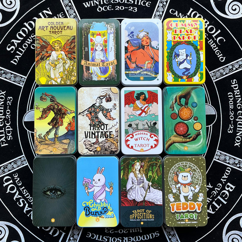 ไพ่ทาโรต์กล่องเหล็กเวอร์ชันภาษาอังกฤษพร้อมคู่มือ