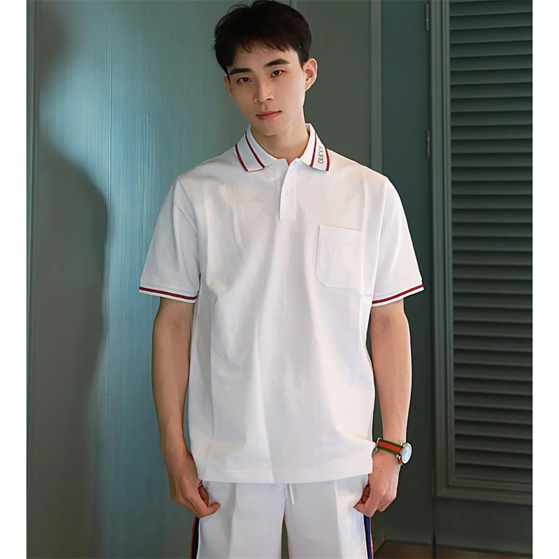 เสื้อโปโลลูกปัดโลโก้ Jacquard สุดคลาสสิกอินเทรนด์