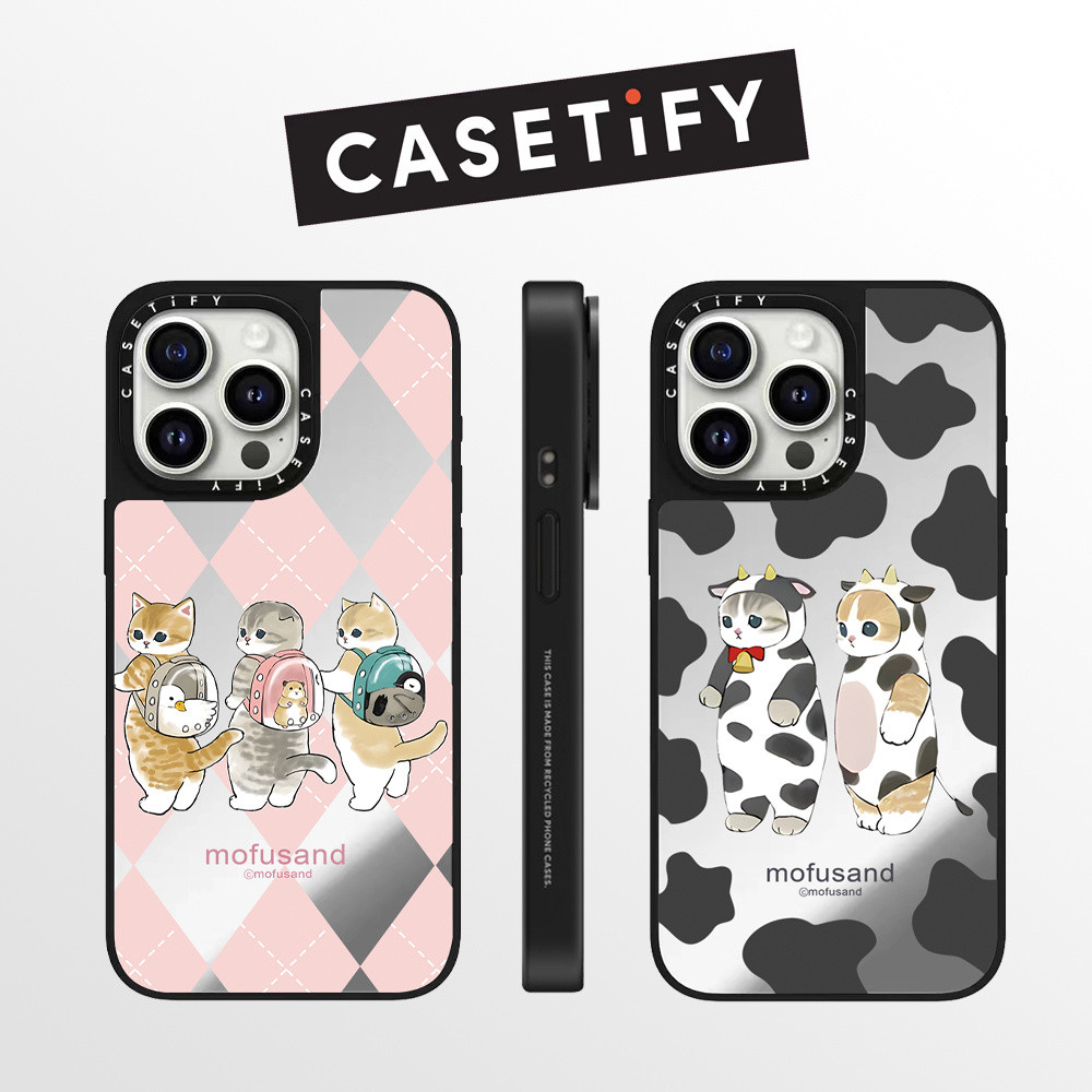Drop proof CASETIFY เคสโทรศัพท์สําหรับ iPhone 16promax 16pro plus 15Pro 15promax 14promax 13 13promax พิมพ์ด้านข้างเคสแข็งแมวน่ารัก 12promax เคส iPhone 11 เคสแกะสลักคุณภาพสูง