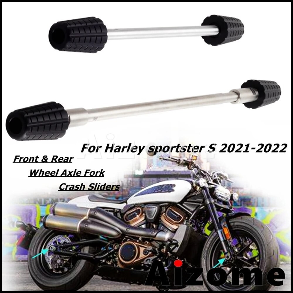 AI Aluminum Motorcycle Falling Protector Front&Rear Axle Fork Wheel Crash Sliders For Harley Sportst