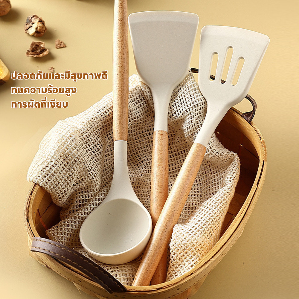 AIKOKY ชุดอุปกรณ์ทำอาหาร 3 ชิ้น ตะหลิว ชุดเครื่องครัว ตะหลิวเกรดอาหารทนความร้อนสูง อุปกรณ์ครัว ราคา ถูกที่สุด ดีลบีเคเค แกลเลอรีภาพที่ 4