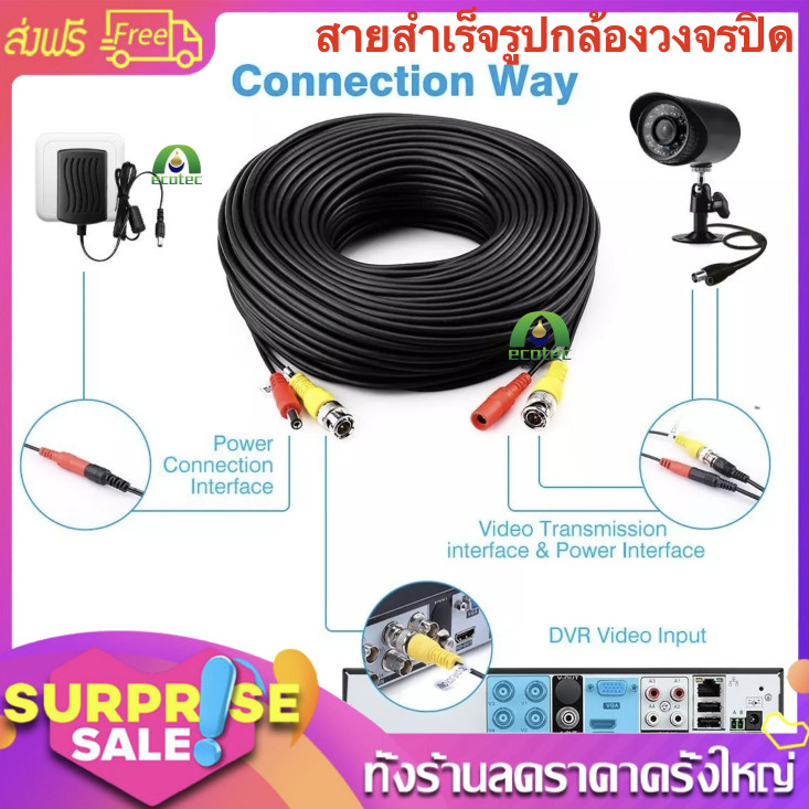 Rabbit mall สายสำเร็จรูปกล้องวงจรปิด ความยาว 5 / 10 / 15 / 20 / 25 / 30 / 40 / 50 / 60 เมตร - แบบเลือกซื้อ สาย BNC+DC - รูปที่ 2