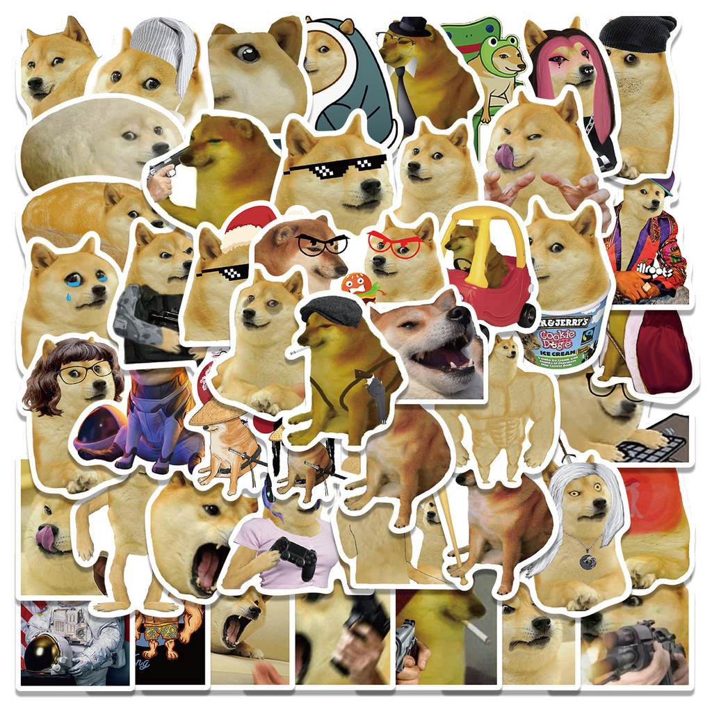 50 ชิ้นตลก Doge Memes สติ๊กเกอร์ PVC กันน้ํา