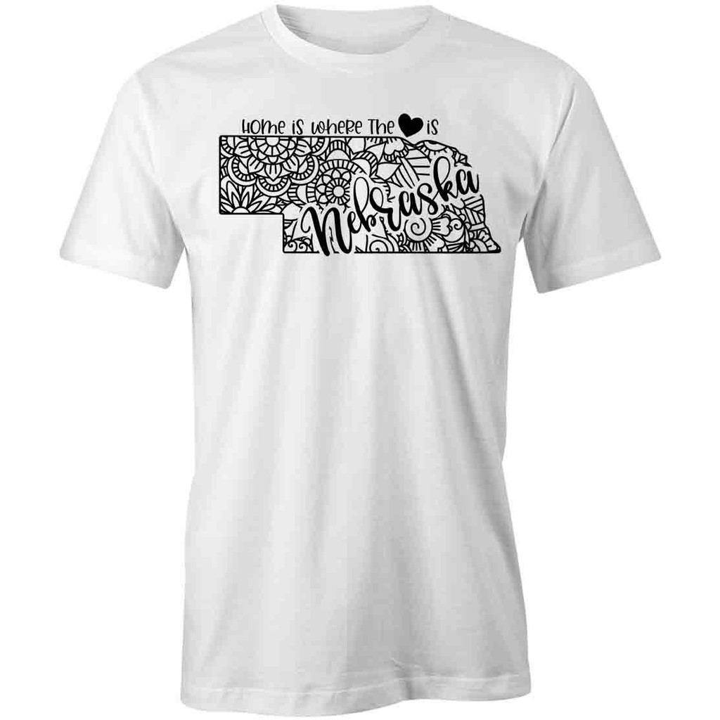 เสื้อยืด State Mandala Nebraska ผ้าฝ้ายแขนสั้น ลายหัวใจ