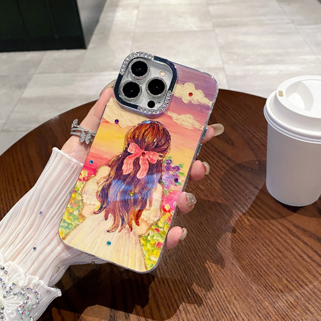 Blu-ray กลับเงาเจาะกล้องป้องกันฟิล์ม TPU สําหรับ Apple IPhone 16 15 14 13 12 11 Pro Max 14Plus 15Plus 16Plus เคสกันกระแทก
