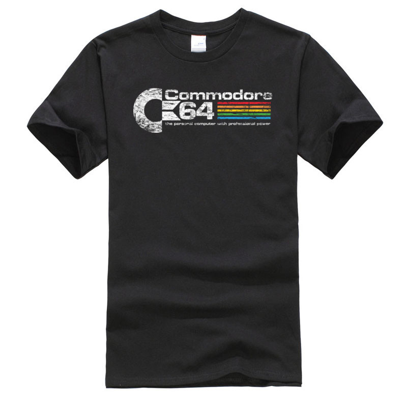 C64 SID Amiga 8-bit Commodore 64 Mens T เสื้อ LGBT Rainbow โลโก้เสื้อลําลอง T เสื้อลูกเรือคอฤดูใบไม้