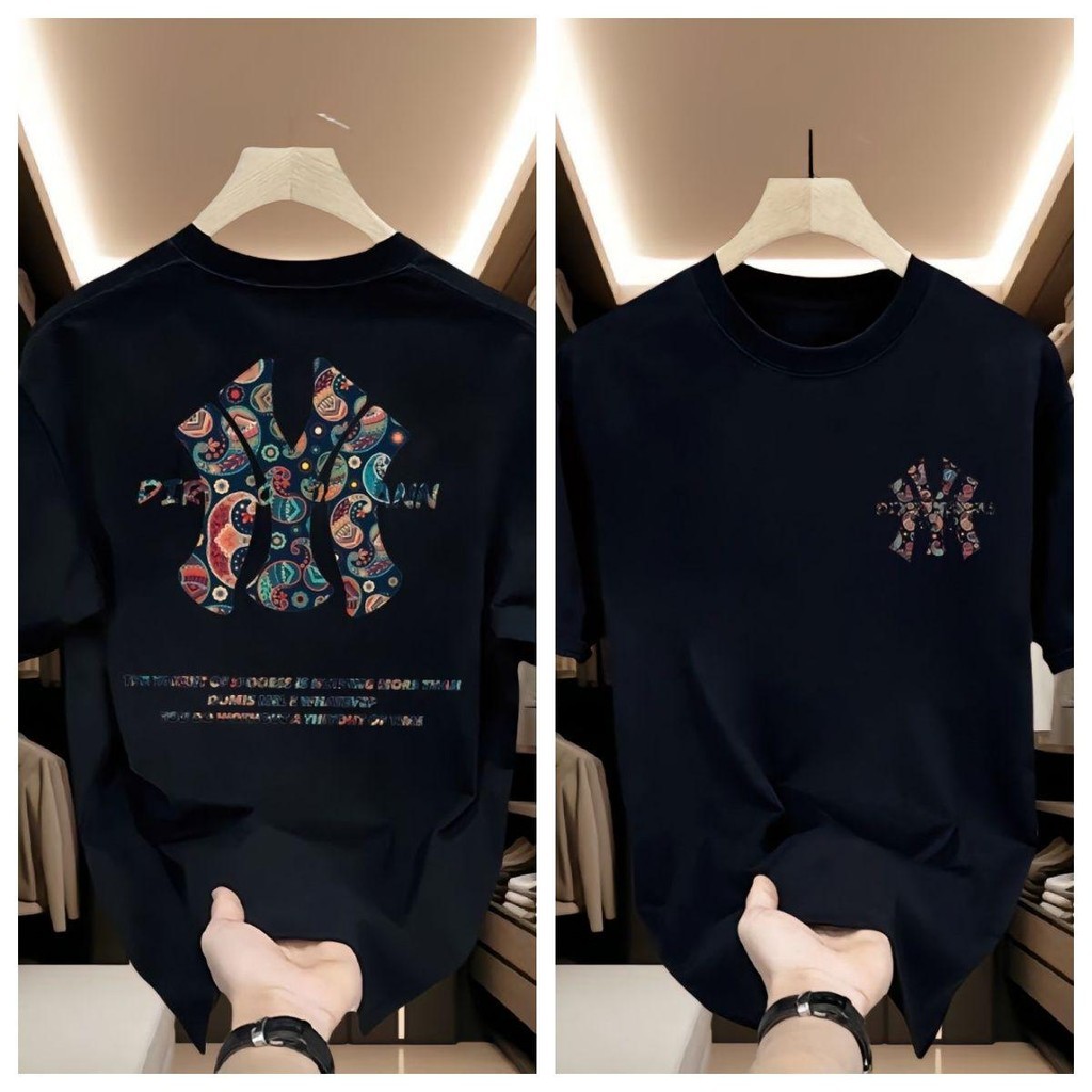 (จัดส่งตลอด 24 ชั่วโมง)Fanfei เสื้อยืดคอกลม ใส่ได้ทั้งผู้ชาย-ผู้หญิง เสื้อยืด ลายแฟชั่น มีให้เลือก 2 สี ดำ-ขาว