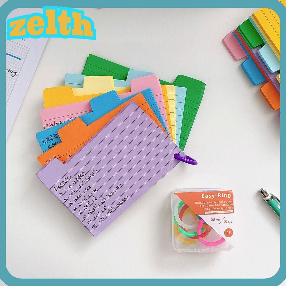 Zelth การ์ดดัชนี 200 แผ่น, แผ่นจดบันทึกแบบหลวม DIY สีสันสดใส, แผ่นจดบันทึกเส้นแนวนอนคุณภาพสูง, สํานักงานโรงเรียน