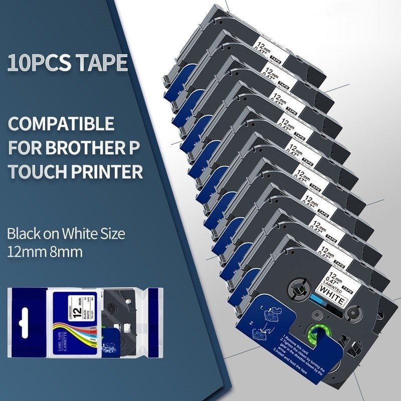 10 แพ็ค TZe231 ป้ายเทปสําหรับ Brother เทป 12 มม.ลามิเนตสีขาว Tz231 Tz-231 TZe231 Tz เทปสําหรับ ptouc