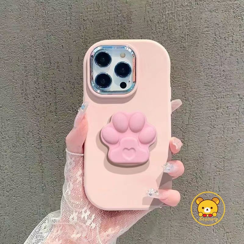 การ์ตูนน่ารักสีลูกกวาดเคสโทรศัพท์สําหรับoppo Reno 12 Pro 11F 11 10 Pro 8Z 7Z 8 7 4G Lite 9 7 Pro 8 5G 7 SE 6 5k 5 4 Pro 4 SE A1 A98 F23 R17 ปลอก พร้อมที่ยึดกรงเล็บแมวปกอ่อน