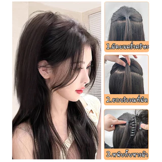 วิกหางม้าเกาหลี พร้อมใช้งาน ความยาว30 ไหมแท้ เสมือนจริง สินค้าพร้อมส่ง