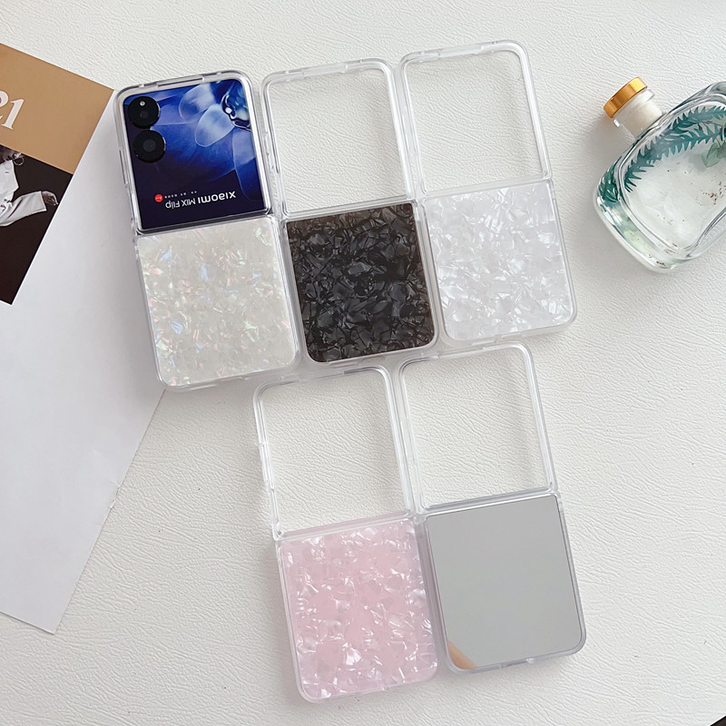 สําหรับ Xiaomi MIX Flip HONOR Magic V Flip เคสโทรศัพท์มือถือหน้าจอพับสีทึบเรียบง่ายเคสพีซีแบบแข็ง