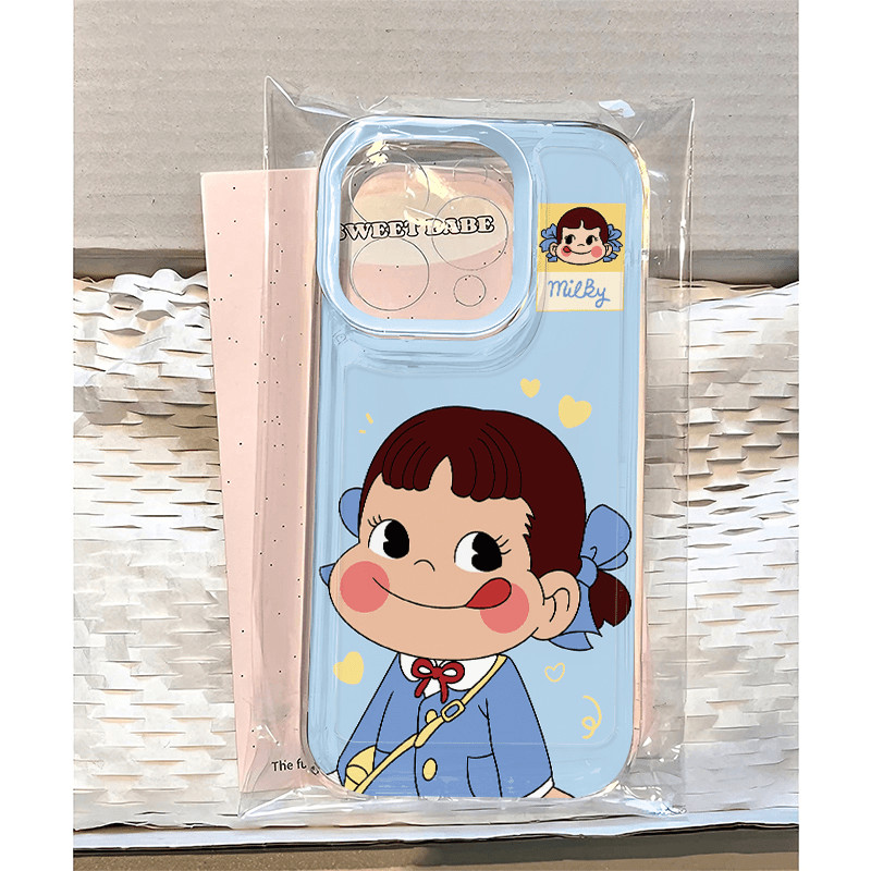 โปร่งใสโปร่งใสกรอบ Fujiya สาวการ์ตูน iPhone15PROMAX เคสโทรศัพท์ iPhone14 Niche Design iPhone13 รวมทุกอย่าง iPhone12/11 Soft Case เคสป้องกัน